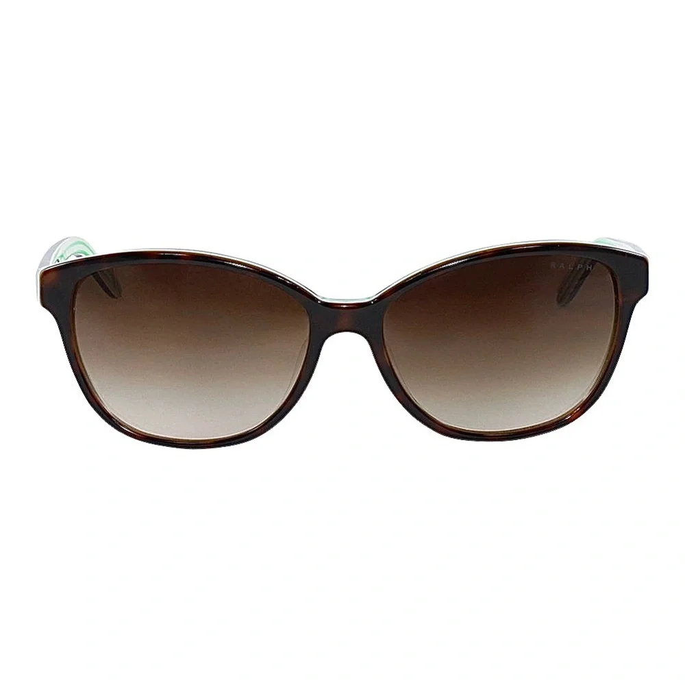 RALPH LAUREN || Cat-Eye Prescription Sunglasses in Tortoise + Green Stripe - Picture 1 of 8